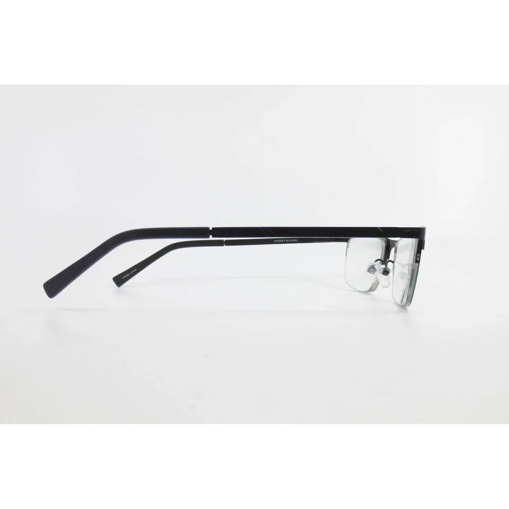 Robert Mitchel RM6006 BK Black Semi Rimless Rectangular Eyeglasses 54-18-145